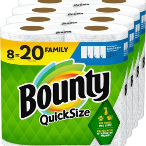 Bounty Quick Size Paper Towels, White, 8 Family Rolls